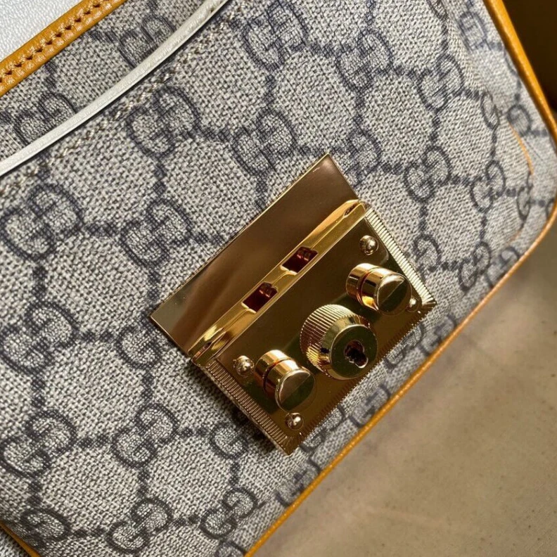 Lv belts replica Key with Gucci Padlock Mini Bag White