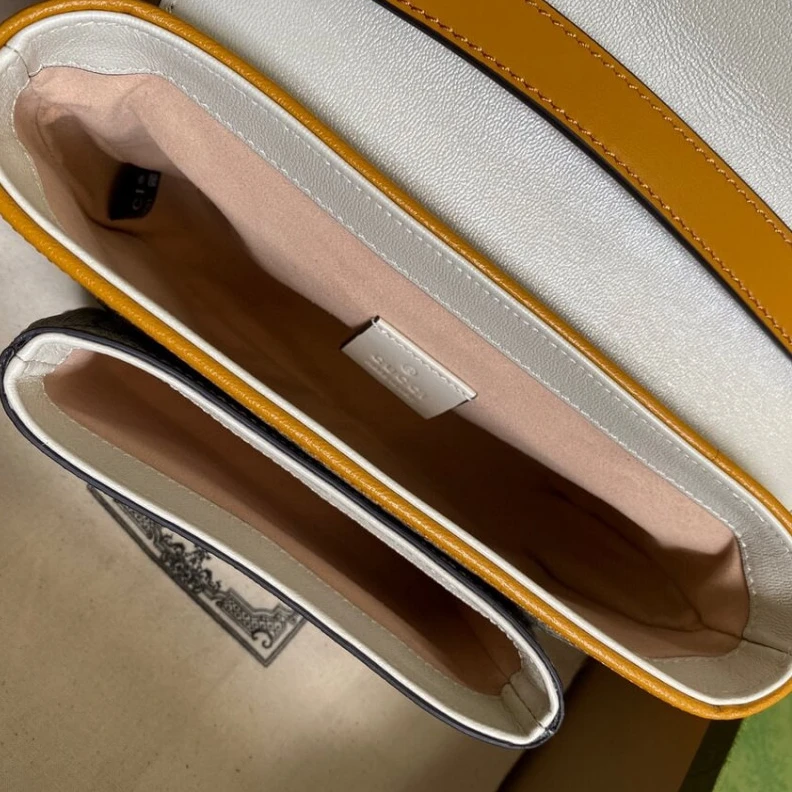 Lv belts replica Key with Gucci Padlock Mini Bag White