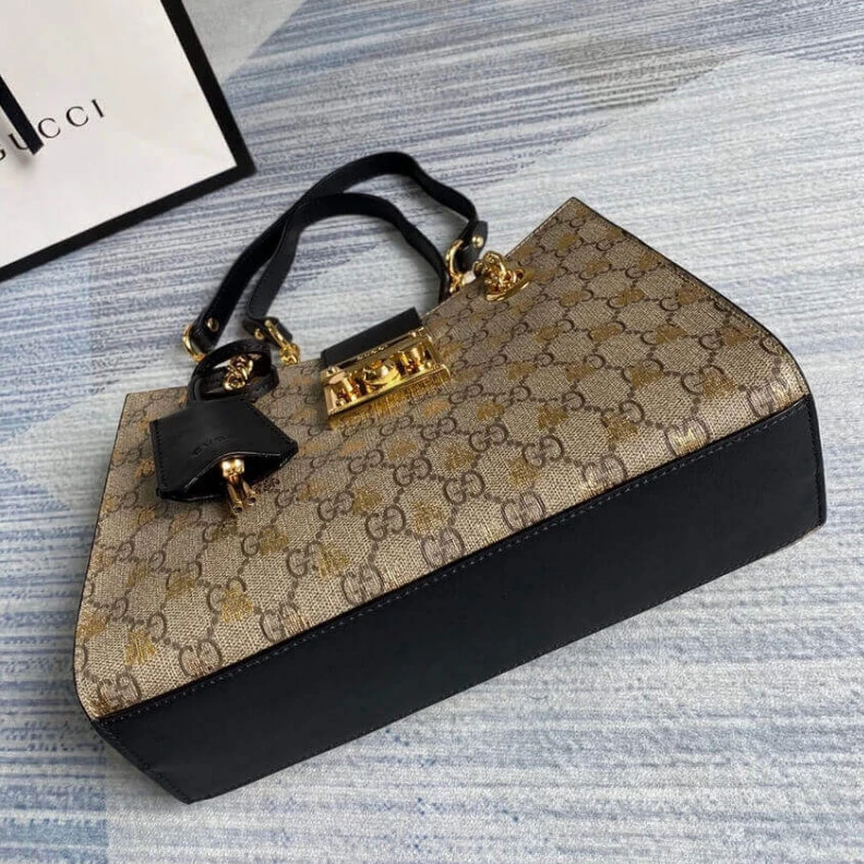 Replica bags 26 x 18 x Gucci Padlock Small GG Bees Shoulder Bag
