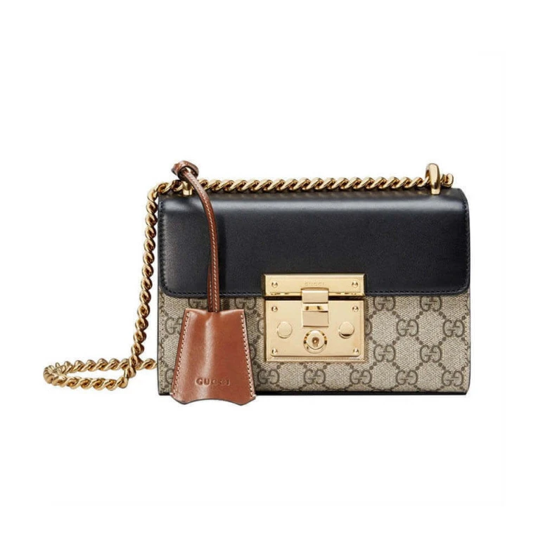 A small st Gucci Padlock Small GG Shoulder Bag Black