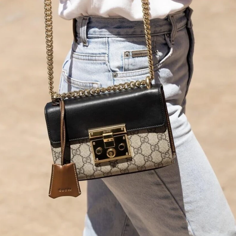 Replica bags lv A small st Gucci Padlock Small GG Shoulder Bag Black