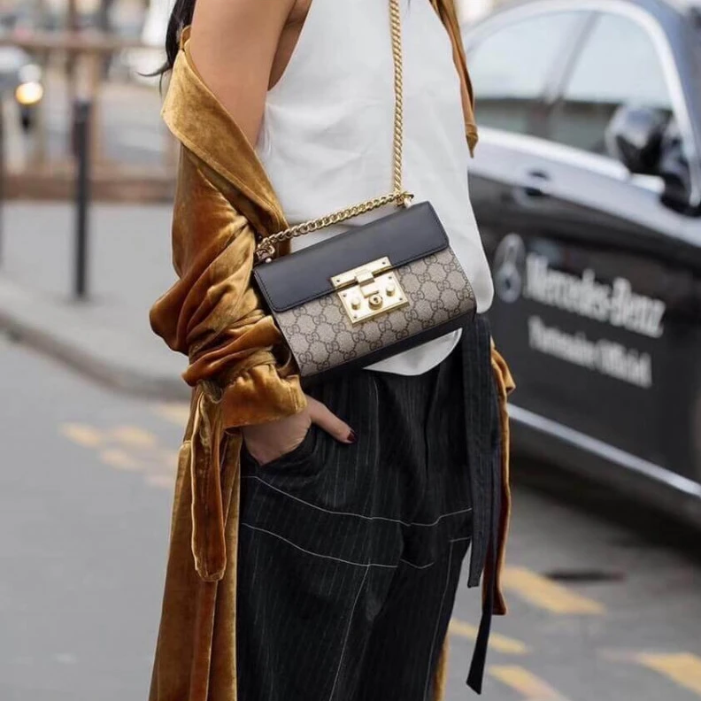 Replica bags lv A small st Gucci Padlock Small GG Shoulder Bag Black