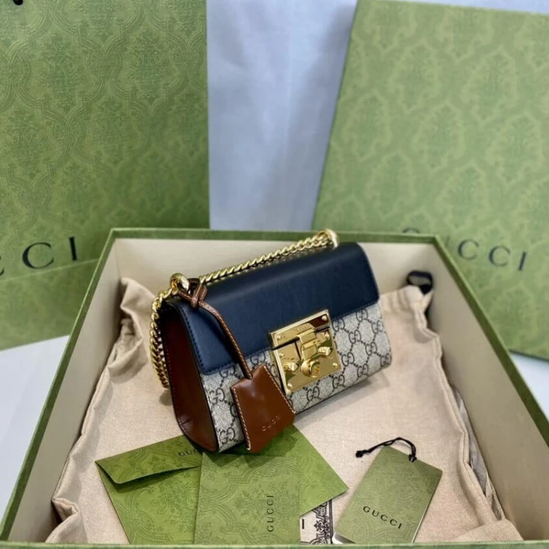 Replica bags lv A small st Gucci Padlock Small GG Shoulder Bag Black