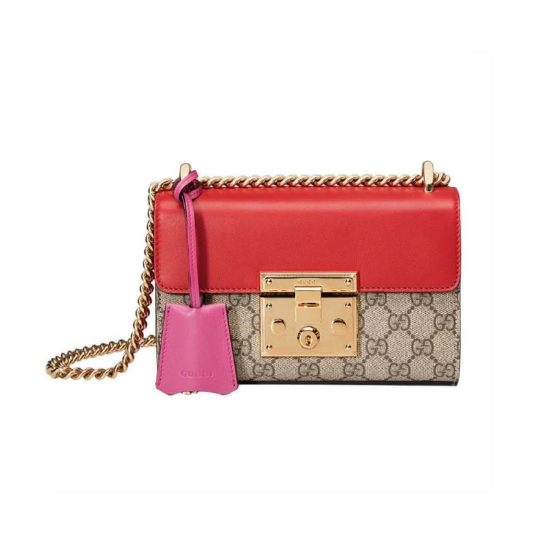 A small st Gucci Padlock Small GG Shoulder Bag Red
