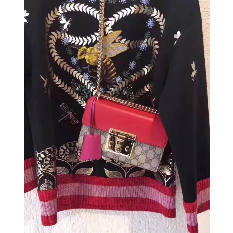 Replica bags lv A small st Gucci Padlock Small GG Shoulder Bag Red