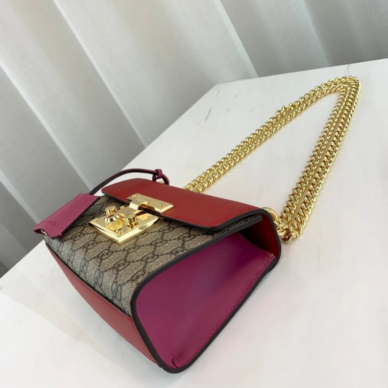 Replica bags lv A small st Gucci Padlock Small GG Shoulder Bag Red