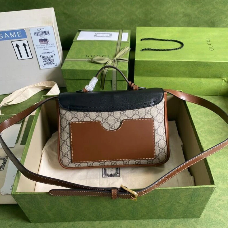 Top lv Goldtoned Gucci Padlock Small Shoulder Bag Black