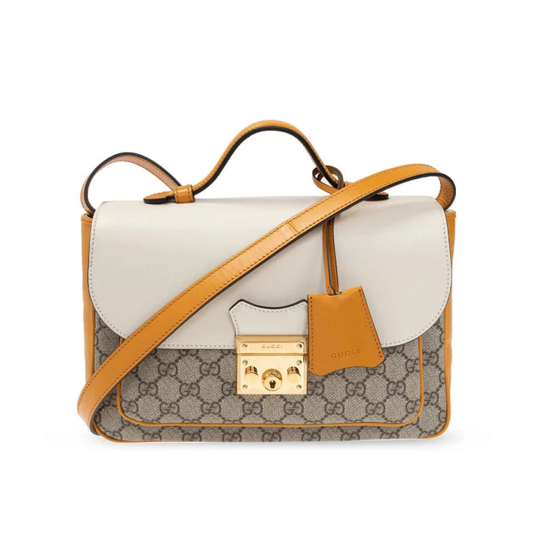 Detachabl Gucci Padlock Small Shoulder Bag White