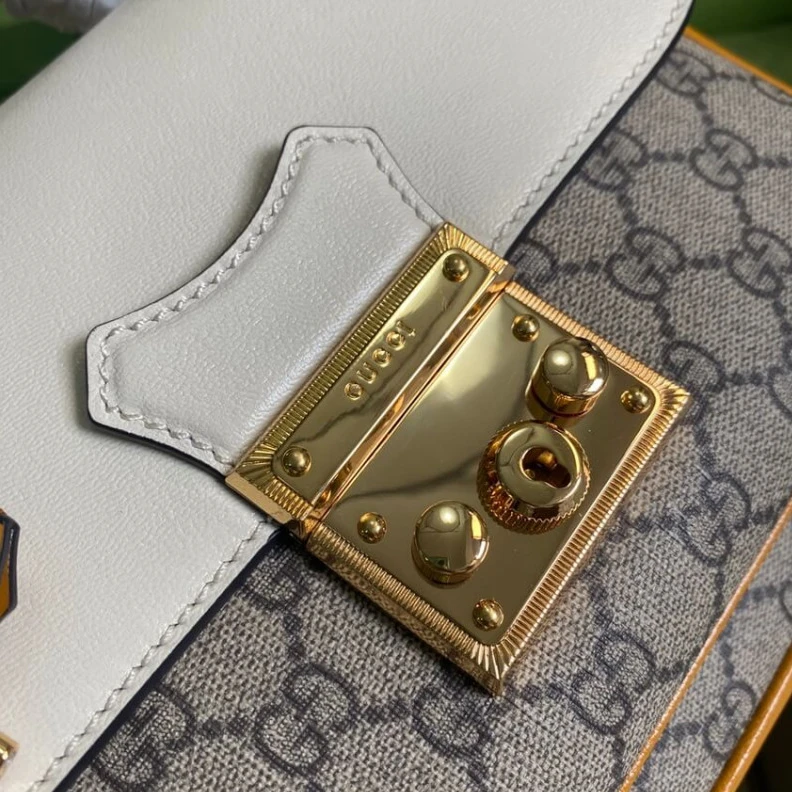Kitlife Detachabl Gucci Padlock Small Shoulder Bag White