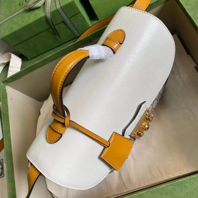 Kitlife Detachabl Gucci Padlock Small Shoulder Bag White