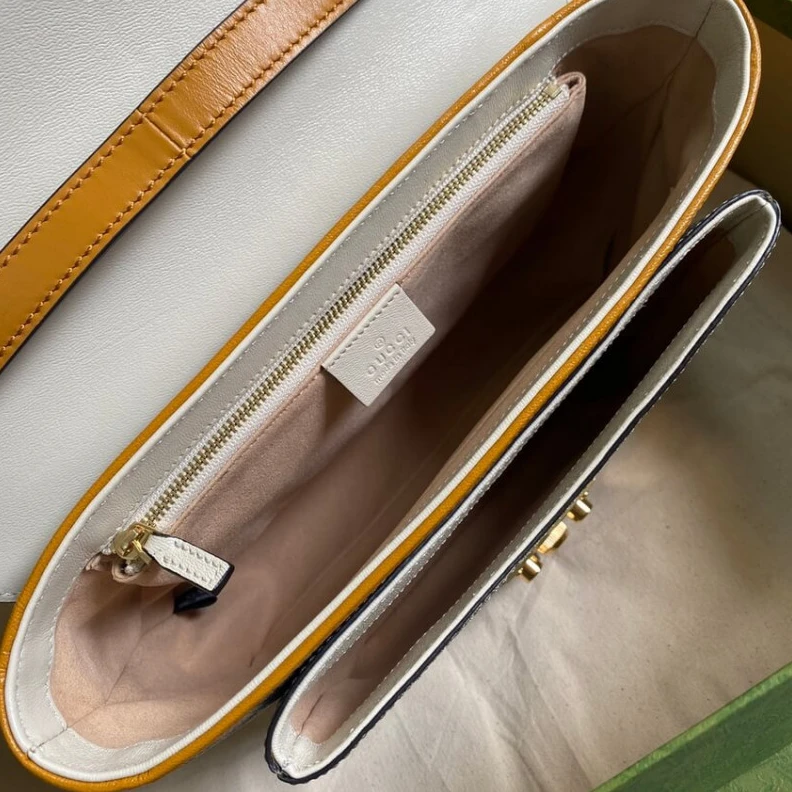Kitlife Detachabl Gucci Padlock Small Shoulder Bag White