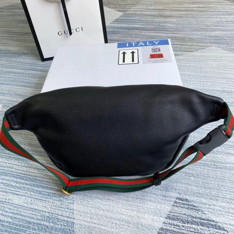 Kitlife ru Inspired b Gucci Print Leather Belt Bag Black
