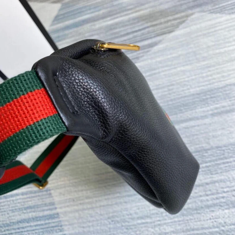 Kitlife ru Inspired b Gucci Print Leather Belt Bag Black