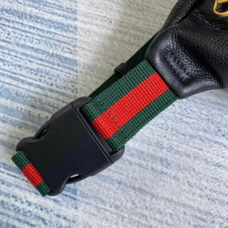 Kitlife ru Inspired b Gucci Print Leather Belt Bag Black