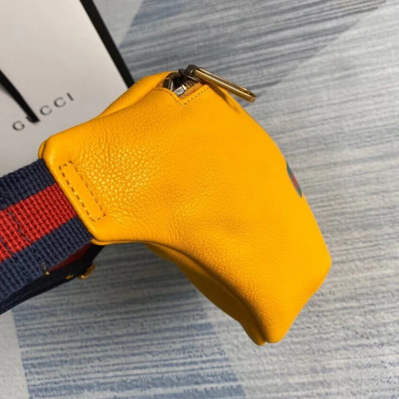 Replica bag Gucci Print Leather Belt Bag Yellow