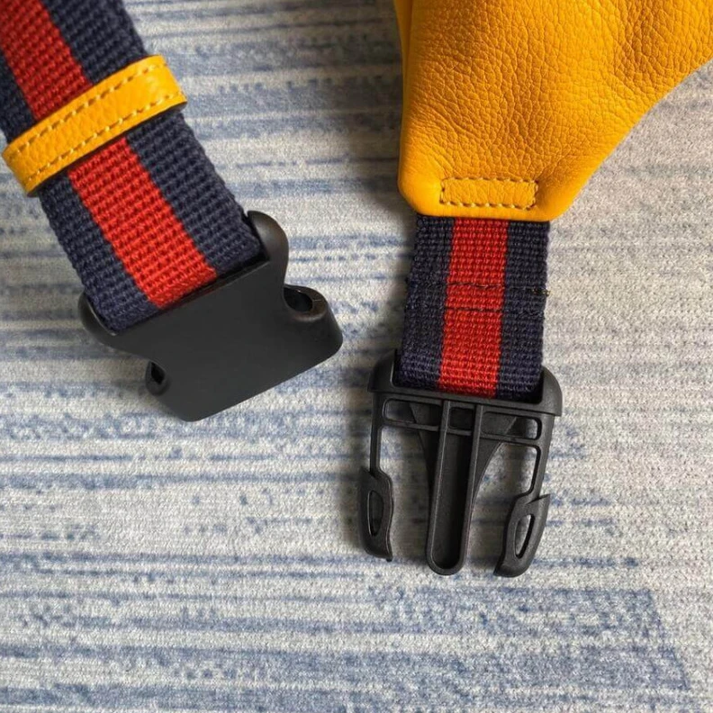 Replica bag Gucci Print Leather Belt Bag Yellow