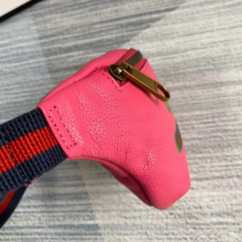 Top lv Brass har Gucci Print Small Belt Bag Waist Body Rose Red
