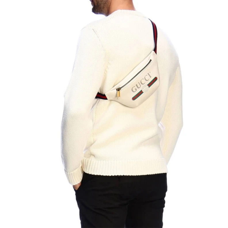 Kitlife ru Blue and Gucci Print Small Belt Bag Waist Body White