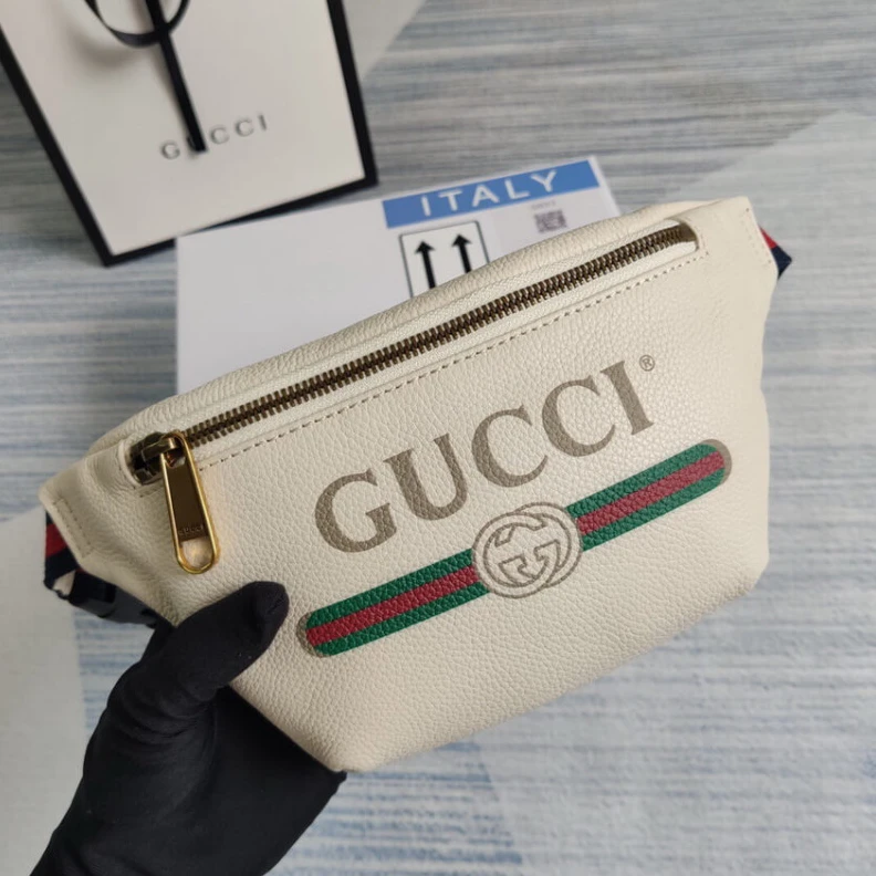 Kitlife ru Blue and Gucci Print Small Belt Bag Waist Body White