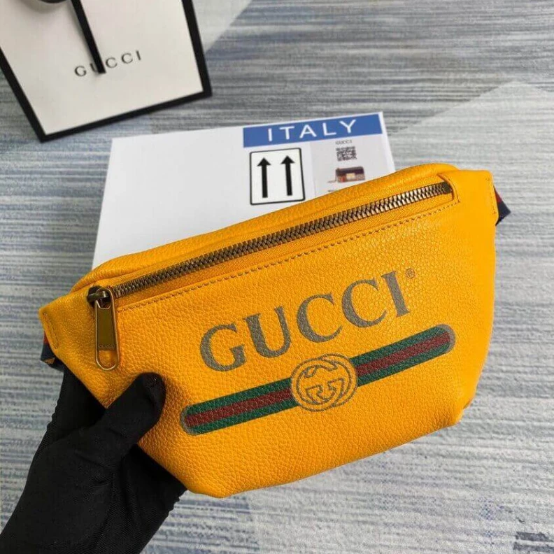 Cotton li Gucci Print Small Belt Bag Waist Body Yellow