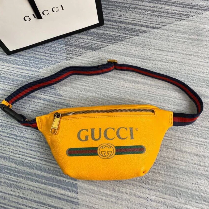 Louis vuitton locations Cotton li Gucci Print Small Belt Bag Waist Body Yellow
