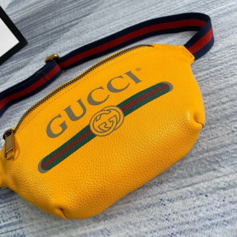 Louis vuitton locations Cotton li Gucci Print Small Belt Bag Waist Body Yellow