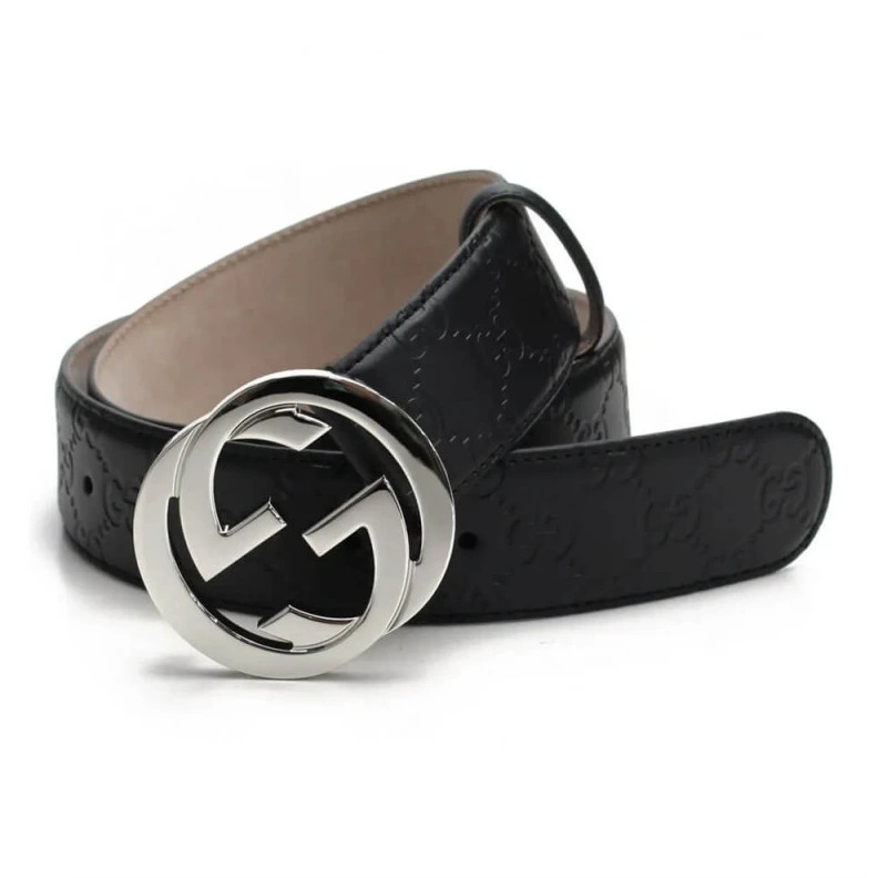 Interlock Gucci Signature Leather 40mm Belt Black