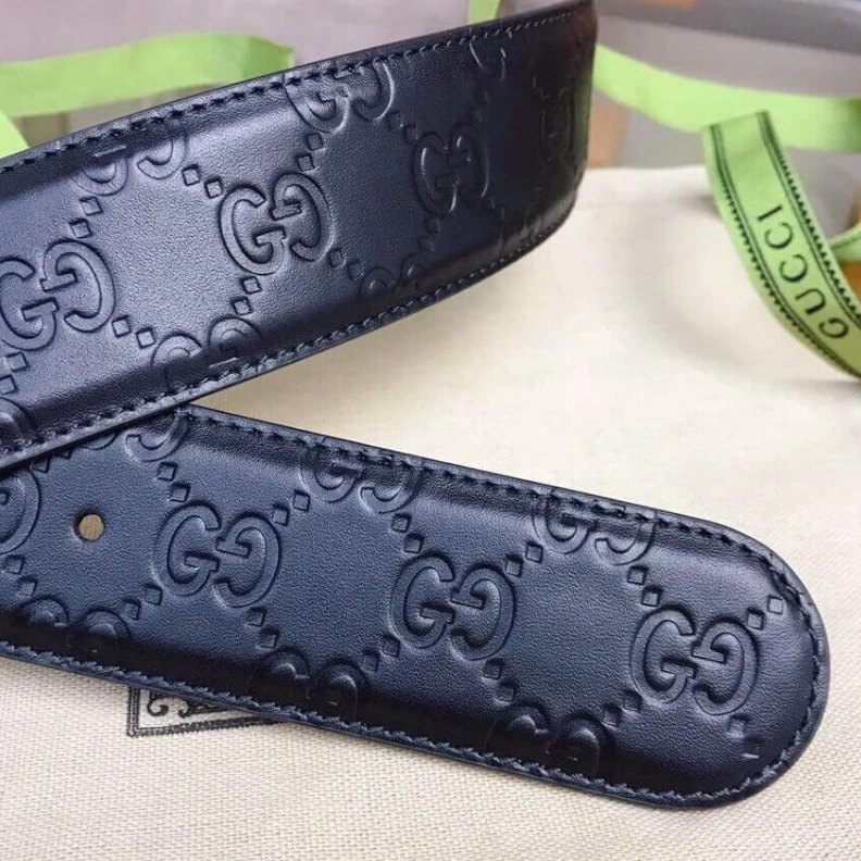 Lv belts replica Interlock Gucci Signature Leather 40mm Belt Black