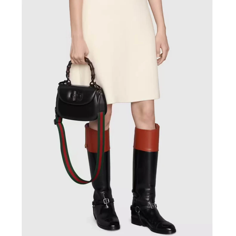 Replica bags Gucci Small Top Handle Bag with Bamboo Black