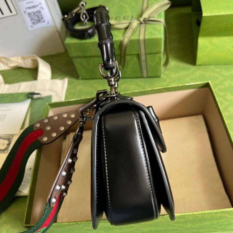 Replica bags Gucci Small Top Handle Bag with Bamboo Black