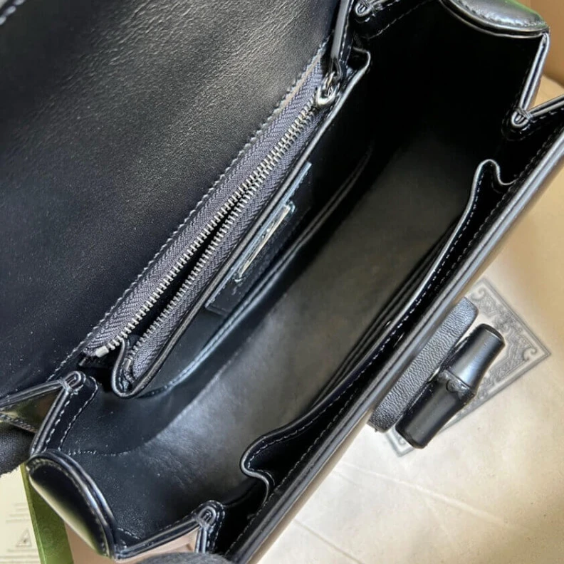 Replica bags Gucci Small Top Handle Bag with Bamboo Black