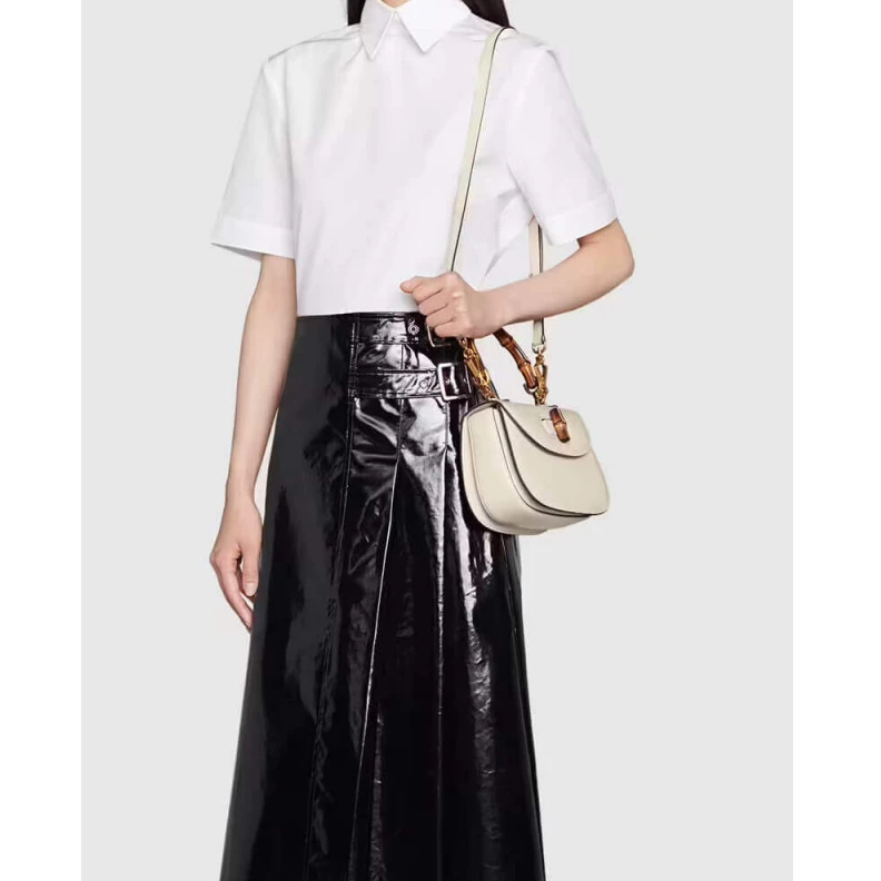 Replica bags Gucci Small Top Handle Bag with Bamboo White