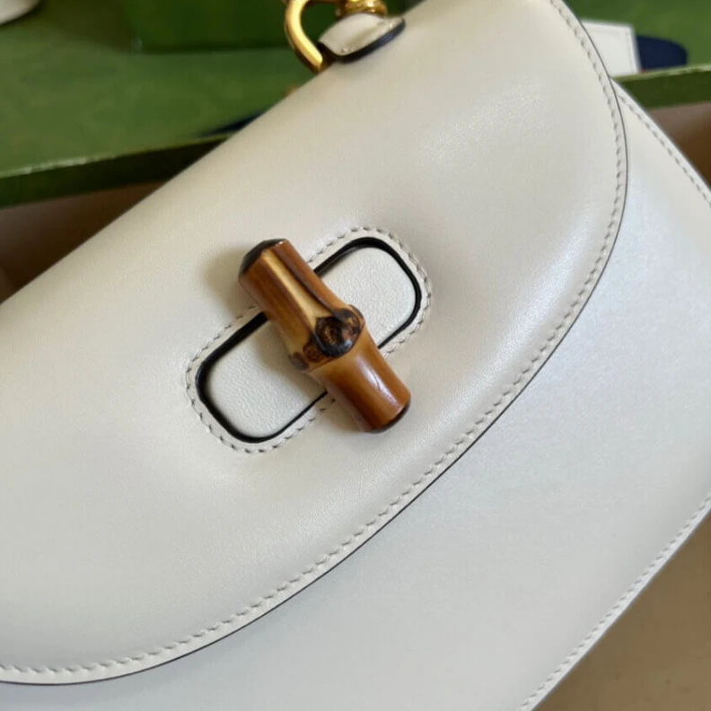 Replica bags Gucci Small Top Handle Bag with Bamboo White