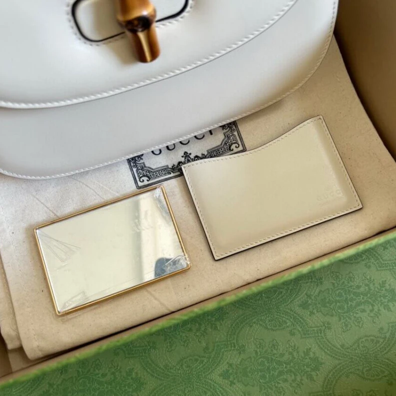 Replica bags Gucci Small Top Handle Bag with Bamboo White