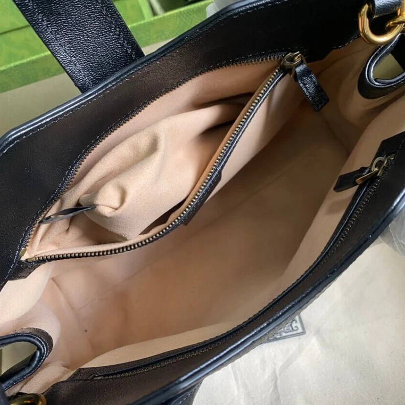 Louis vuitton locations Double G Gucci Small Top Handle Bag with Double G in Black Leather