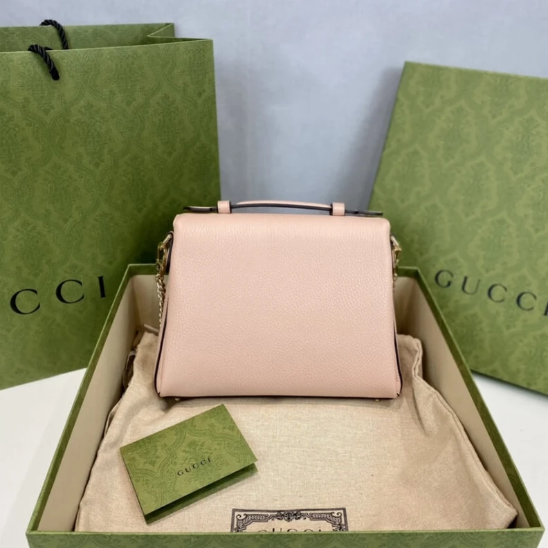 Replica bags lv Top Handl Gucci Soft Pink Leather Interlocking GG Clasp Convertible Bag