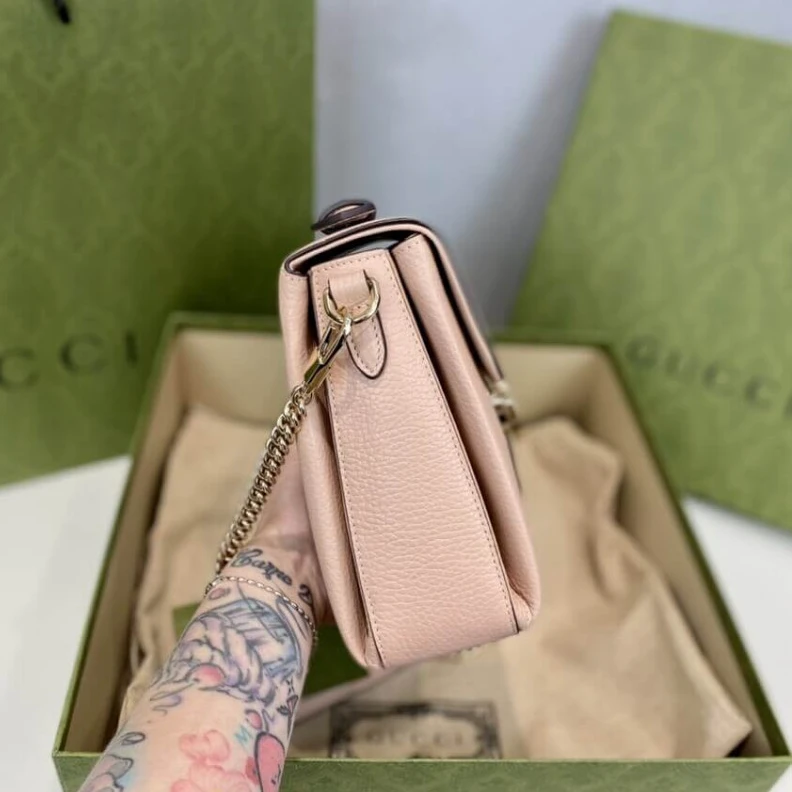 Replica bags lv Top Handl Gucci Soft Pink Leather Interlocking GG Clasp Convertible Bag