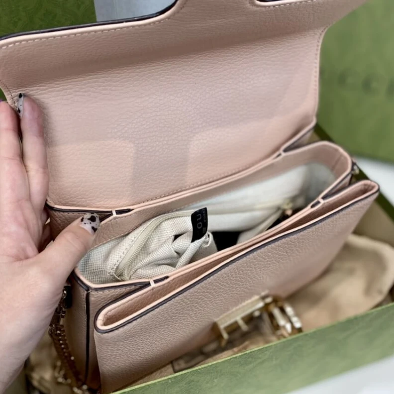 Replica bags lv Top Handl Gucci Soft Pink Leather Interlocking GG Clasp Convertible Bag