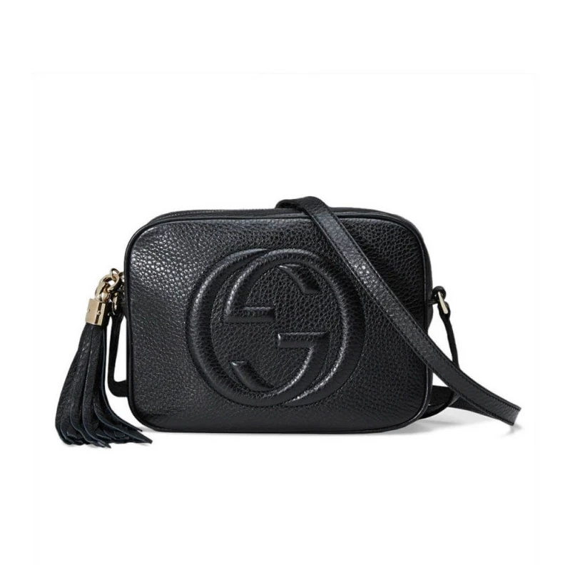 Replica bag Embossed Gucci Soho Small Leather Disco Bag Black