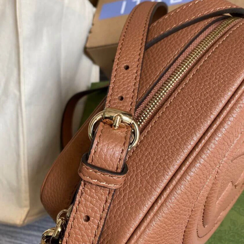 Kitlife Embossed Gucci Soho Small Leather Disco Bag Brown