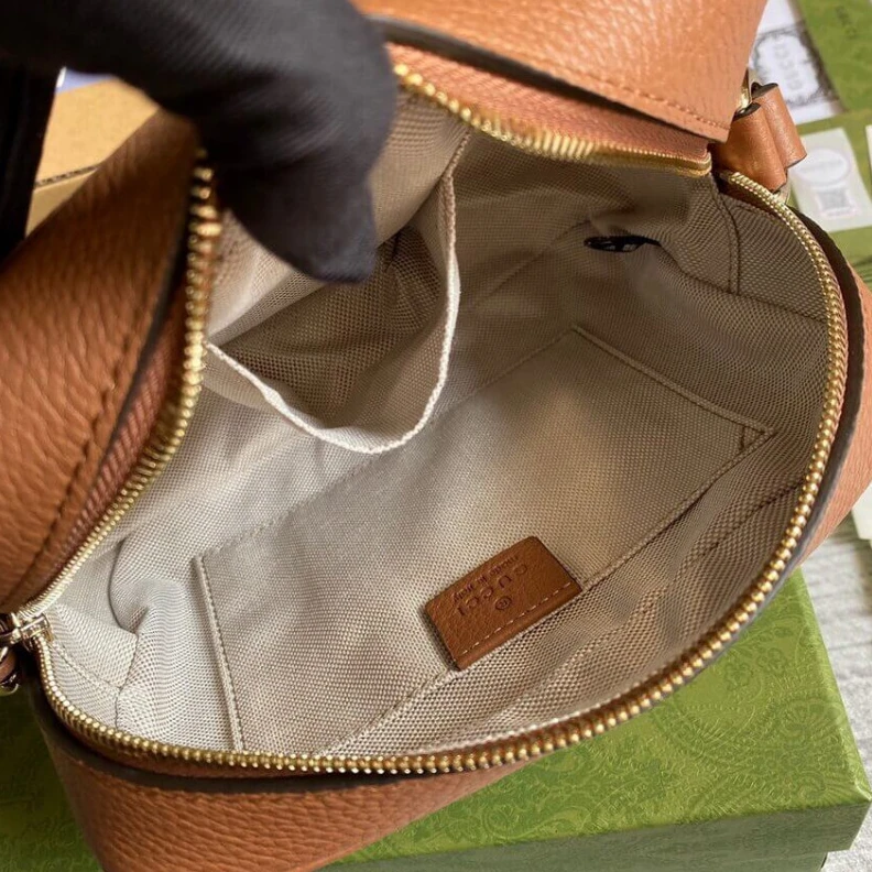 Kitlife Embossed Gucci Soho Small Leather Disco Bag Brown