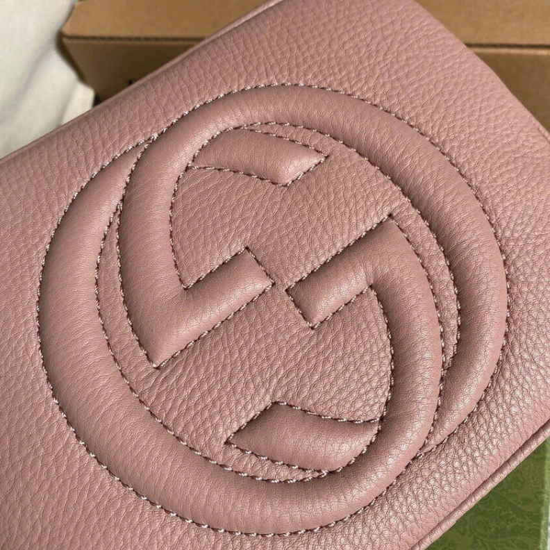 Top lv Embossed Gucci Soho Small Leather Disco Bag Pink