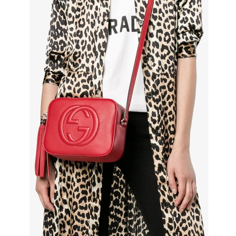 Lv belts replica A compact Gucci Soho Small Leather Disco Bag Red