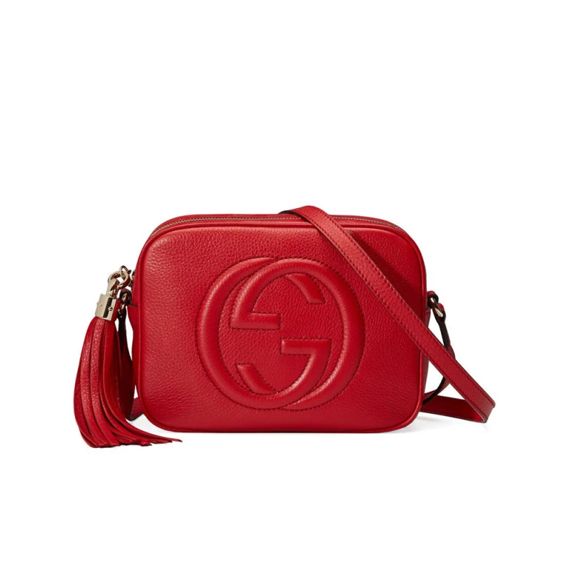 A compact Gucci Soho Small Leather Disco Bag Red