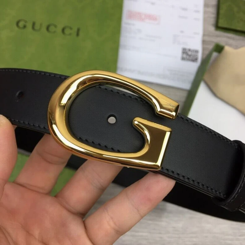 Louis vuitton locations Black lea Gucci Thin 30mm Belt with G Buckle Black