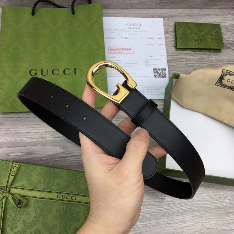 Louis vuitton locations Black lea Gucci Thin 30mm Belt with G Buckle Black
