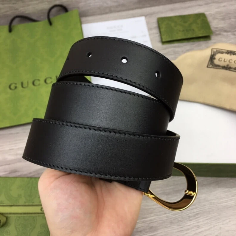 Louis vuitton locations Black lea Gucci Thin 30mm Belt with G Buckle Black