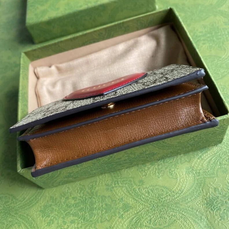 Kitlife Two flat Gucci Valentine's Day Card Case Wallet