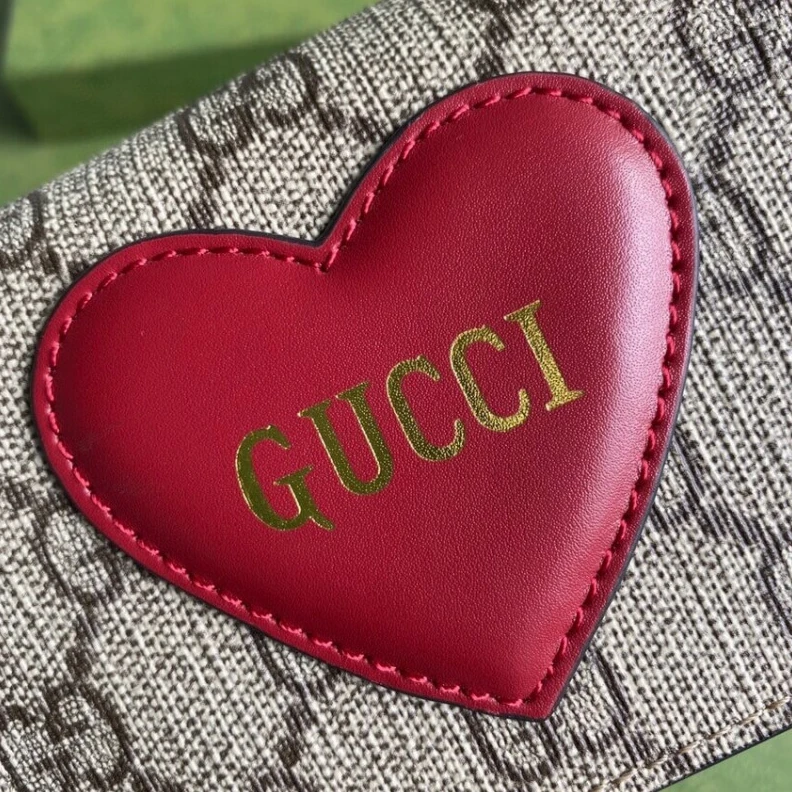 Kitlife Two flat Gucci Valentine's Day Card Case Wallet