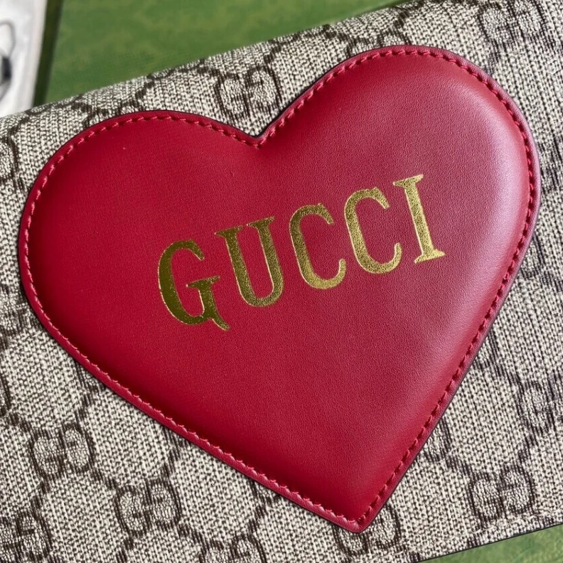 Lv belts replica Interior Gucci Valentine's Day Chain Card Case Wallet